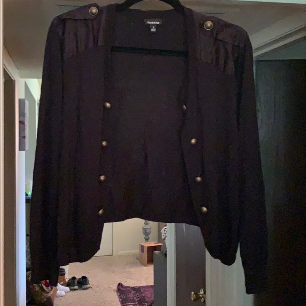 Torrid Cropped Military Sweater Size 2